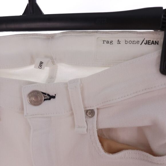 rag & bone Women's Mid Rise White Capri Jeans Sz 27 Stretch W1526O545WWH - Picture 8 of 16
